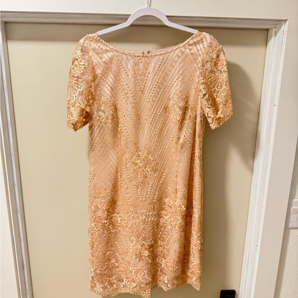 Tahari ASL Blush Lace Mini Dress